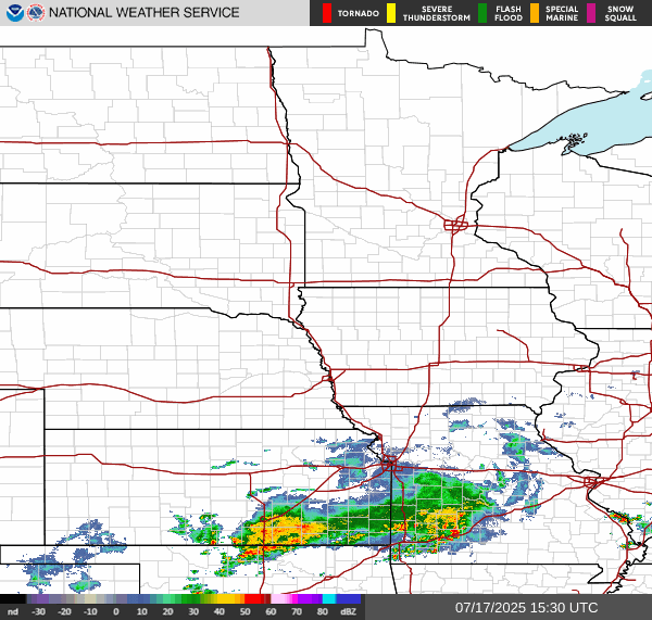 Weather radar map